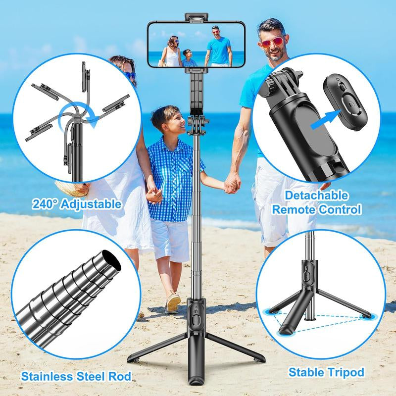 40'' Extendable Selfie Stick Tripod with Wireless Remote Tripod Stand, Portable, Lightweight, Compatible with Iphone 15 14 13 12 Pro Xs Max X 8Plus, Samsung Smartphone and More