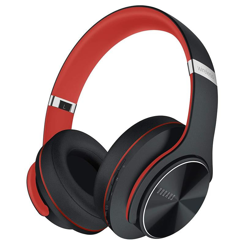 DOQAUS Bluetooth Headphones over Ear, 90 Hours Playtime Wireless Headphones with 3 EQ Modes, Noise Isolating Hifi Stereo Headphones with Deep Bass, Microphone, Soft Earpads for Cellphone/Pc Doqaus Headphones
