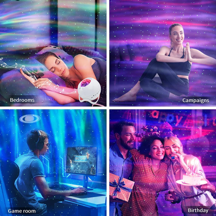 aurora wave led nebula projector gaming room