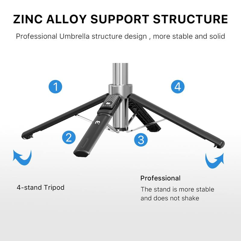 Mybat Pro Portable Picture Perfect Selfie Stick & Tripod with Bluetooth Remote Control, Handy Adjustable Selfie Stick- Black Accessories Landscape Smartphone Holder