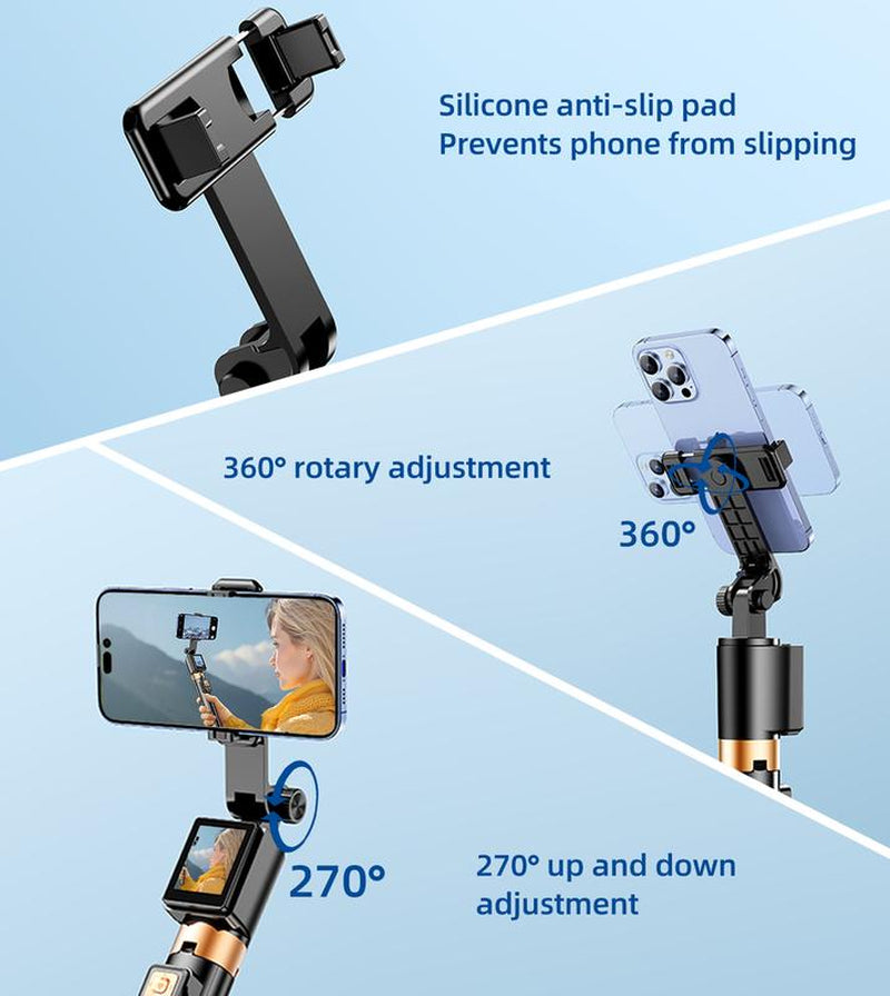 68" Selfie Stick Tripod with Selfie Screen Monitor,Wireless Remote,Light, Phone Holder,Using Phone Rear Camera for Selfie Vlog Live Stream Tiktok, Extendable Cell Phone Tripod, Compatible with Iphone Android Phone Cellphone Smartphone