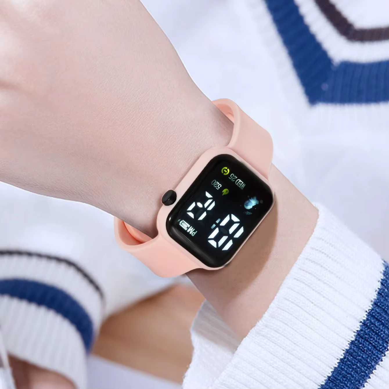 Astronaut Kids Square Digital Watch – Waterproof Digital LED Student Watch with Alarm & Backlight