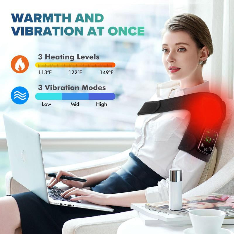 Heated Vibration Knee Massager Intelligent Knee Shoulder Pad Hot Compress USB Charging Pad, New Year & Winter Gift, Christmas Gift, Stocking Fillers, Massagers
