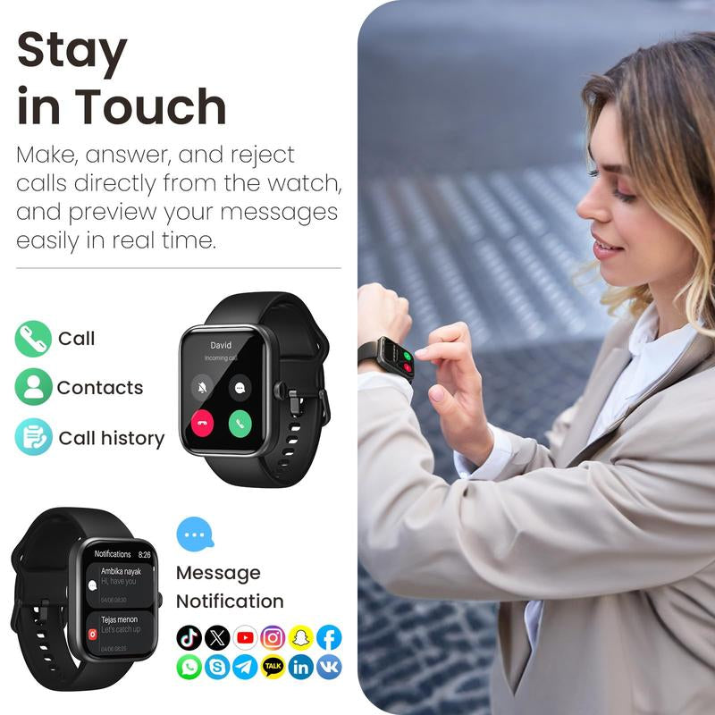 TOZO S3 Smart Watch (Answer/Make Call) Bluetooth Fitness Tracker with Heart Rate, Sleep Monitor Fathersdaygift Wristwatch Wearable Smartphone