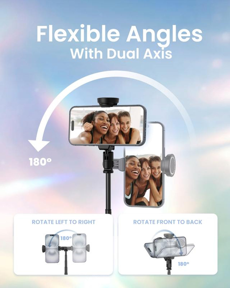 Kraftgeek Automatic Tripod for Iphone, 66" Phone Tripod Selfie Stick for Cell Phone, Tripod Stand with Remote for Video Recording