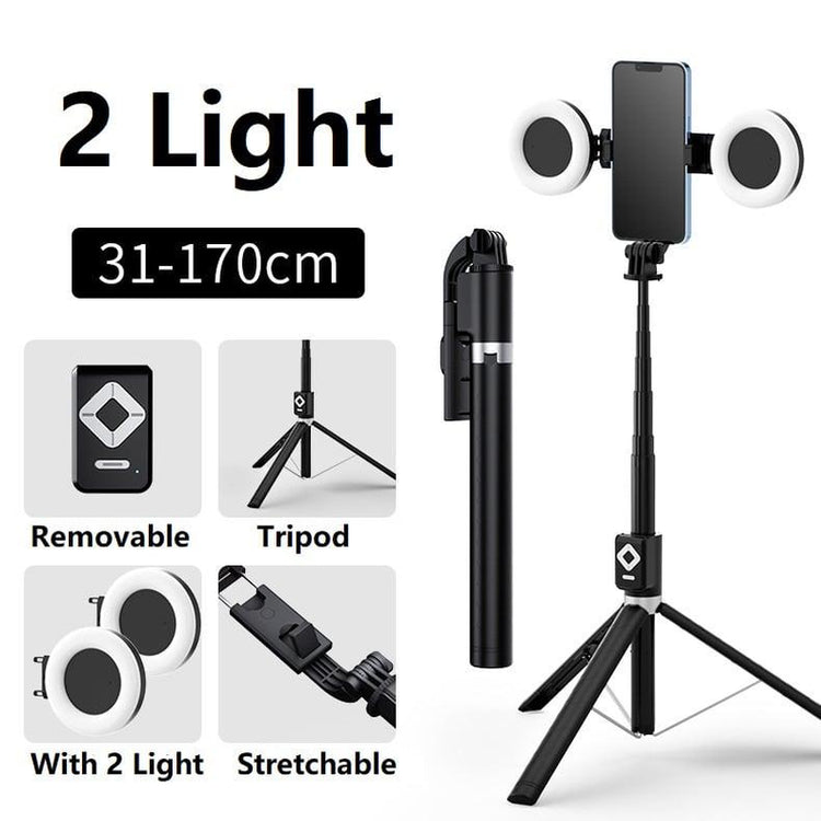 New 6 in 1 Selfie Stick with Fill Light, 67" Phone Tripod & Wireless Remote Page Turner,Bluetooth Camera Video Recording Remote,Music Control, for Iphone ,Ipad ,Ios,Android