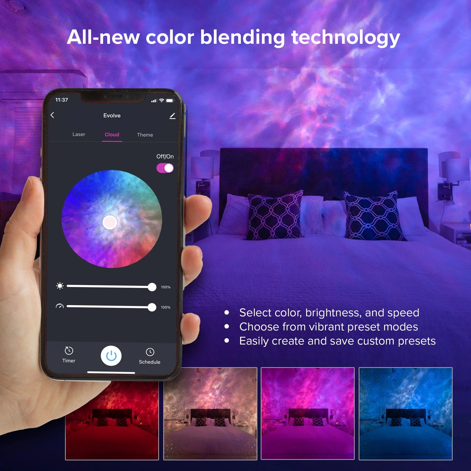 Sky Lite Evolve - Galaxy Projector, LED Nebula, Wifi App, Home Theater Room and Night Light Gift (Cloud Only)