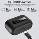 TOZO NC3 Hybrid Active Noise Cancelling Wireless Earbuds, 6 Mics ENC Clear Call, 55H Long Playtime, 32 Preset Eqs via APP, Bluetooth 5.3 Headset, IPX8 Waterproof, In-Ear Headphones with LED Display Audio Electronic Noisecancellingheadphones Black