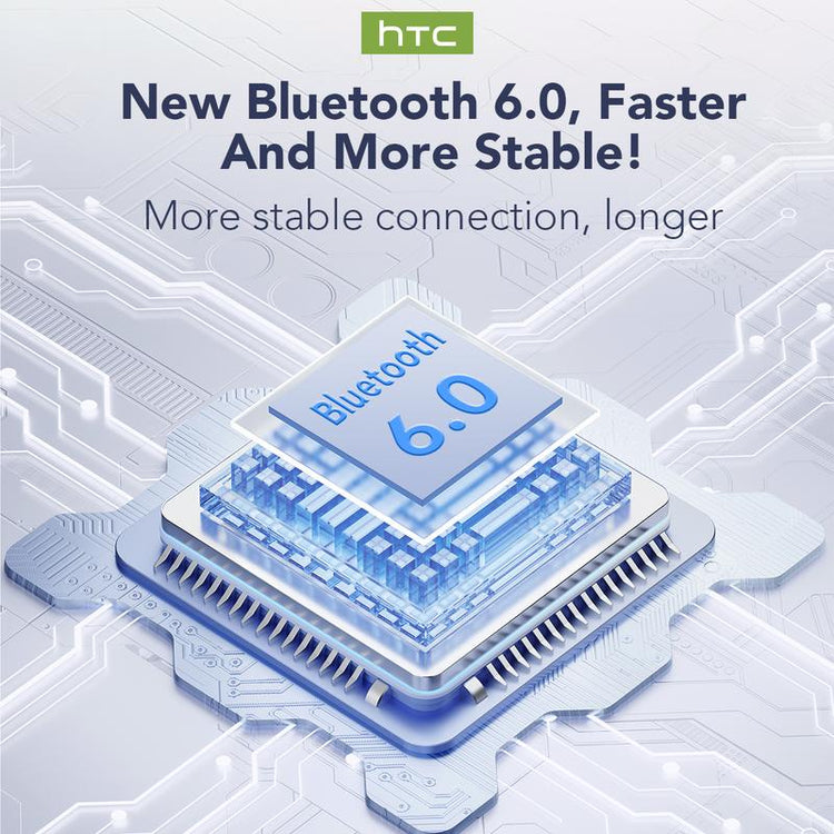 Bluetooth 6.0 Wireless Earphones – HTC NE20 LED Display with new Bluetooth 6.0 technology for stable connection.