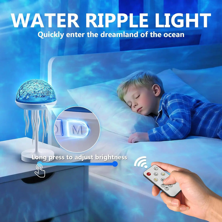 Jellyfish Projector Lamp，7-Color Ocean Wave Projector Light, Light Dimmable , Cute Room Decor，Romantic Gift for Family and Friend, Aurora Projector Lamp