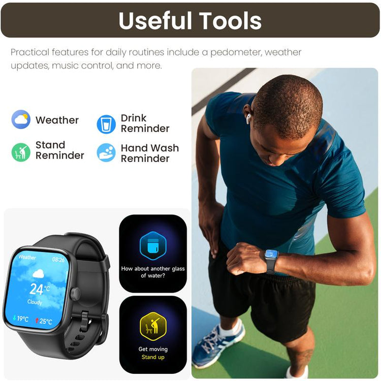 TOZO S7 Smartwatch Bluetooth Call AMOLED Ultra HD Screen,Dynamic Dials Messages Push 100+ Sports Modes,Detect Human Health (Heart Rate,Blood Oxygen)With High Battery Life Touch Screen Watch Black Fathersdaygift Wristwatch Wearable Phone Smartphone