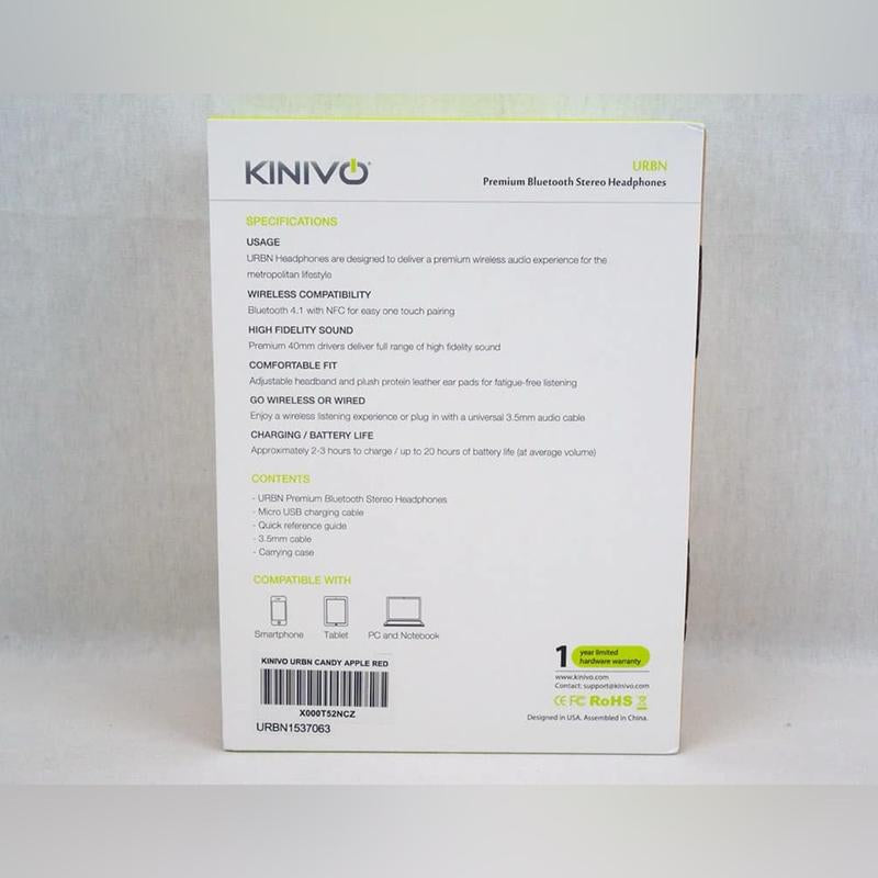 Kinivo URBN over-ear headphones for music and streaming