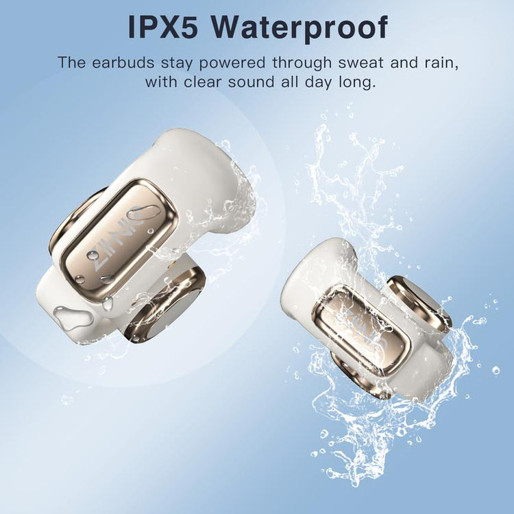 ZIHNIC S12 Open Earbuds, Wireless Headphones, LED Lights Touchscreenlight-Weight Earbuds Built-In Microphone, Power Digital Display,Stable Fit, Fast Charge ,36 Hours Playtime,Fast Pair,Clear Sound,Sweatproof,Charging Case, Android/Ios