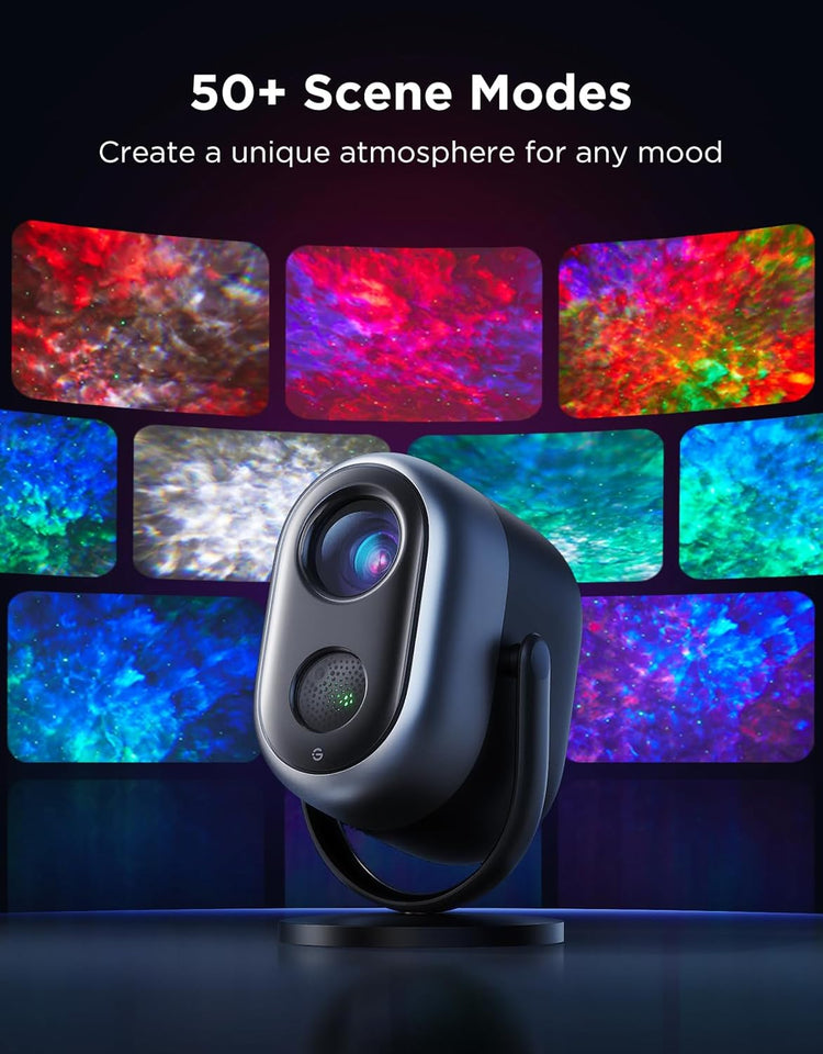 Aurora Wave LED Nebula Projector with 50+ scene modes for unique atmospheres in any room.