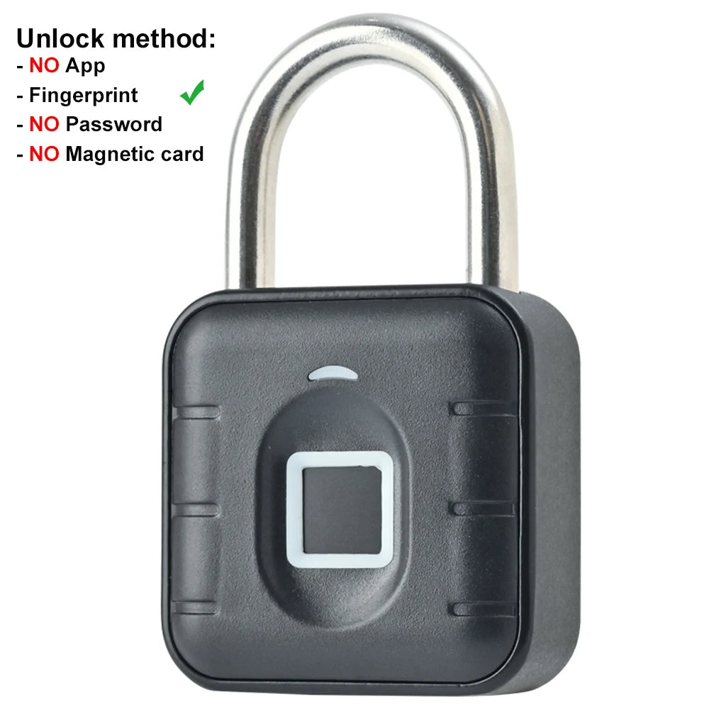 Anytek L34 Smart Fingerprint Padlock Mini Security USB Rechargeable Keyless Lock for Door Locker Bag Suitcase
