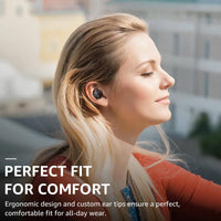 TOZO 2024NC9 Hybrid Active Noise Cancelling Wireless Earbuds ENC IPX8 Waterproof Bluetooth 5.3 Headphones Stereo Bass Heasets Headsets Audio Headphones Audifonos Traveling Gadgets Electronic Fathersdaygift Dark Black Microphone Charging