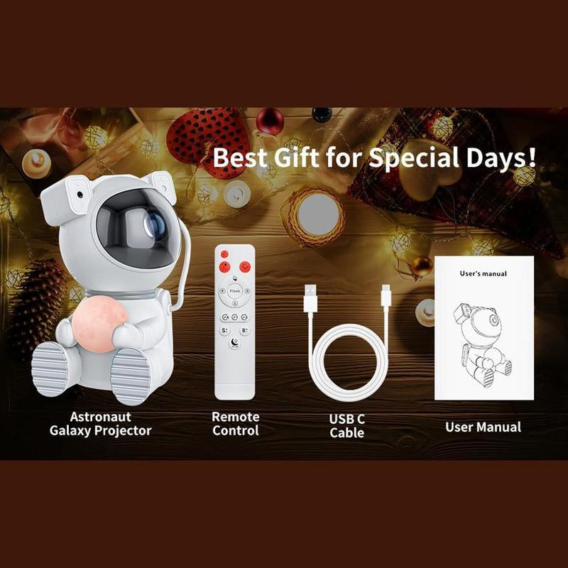 [Black Friday] Cayclay Astronaut Star Nebula Projector 4-Color Galaxy LED Night Light with Remote Control 360° Rotatable Head for Bedroom Room Decoration Christmas Birthday Gift