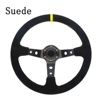 Universal 350MM Suede Steering Wheel Leather Steering Wheel Drift Racing Steering Wheel Type High Quality Suede/Pvc Style