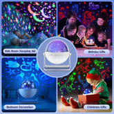 Starry Sky Projector Night Light, Rechargeable Remote Control Starry Sky Projectors, Music Starry Sky Projector, Decorative Lights for Bedroom, Living Room, Projectors Lamp, Decorative Lamp