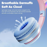 Cat Ear Bluetooth Headphones – breathable earmuffs for comfort and softness, ideal for all-day listening.