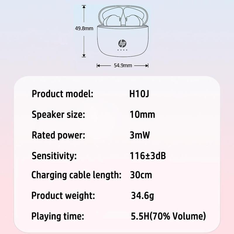 HP Wireless Earbuds, In-Ear Design Headphones, Wireless Waterproof Earbuds Bass, Electronic IPX4 Waterproof Sports Headphones, USB C Charging Ear Buds, Noise Cancelling Headphones, Audio, Chargeable