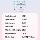 HP Wireless Earbuds, In-Ear Design Headphones, Wireless Waterproof Earbuds Bass, Electronic IPX4 Waterproof Sports Headphones, USB C Charging Ear Buds, Noise Cancelling Headphones, Audio, Chargeable