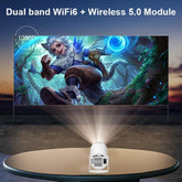 XBJ Portable Mini Projector, 2025 Upgraded Mini Projectors , Support 4K Decoding 1080P Home Theater Video , Compatible with Birthday Gift Creative Screen Digital