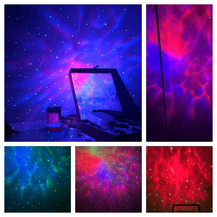 Astronaut Star Projector displaying colorful galaxy lights on walls and ceilings, perfect for kids&