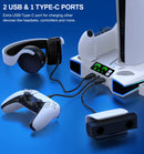 PS5 / PS5 Slim Stand Cooling Station with RGB LED Controller Charging Station PS5 Controller Charger, PS5 / PS5 Slim Accessories