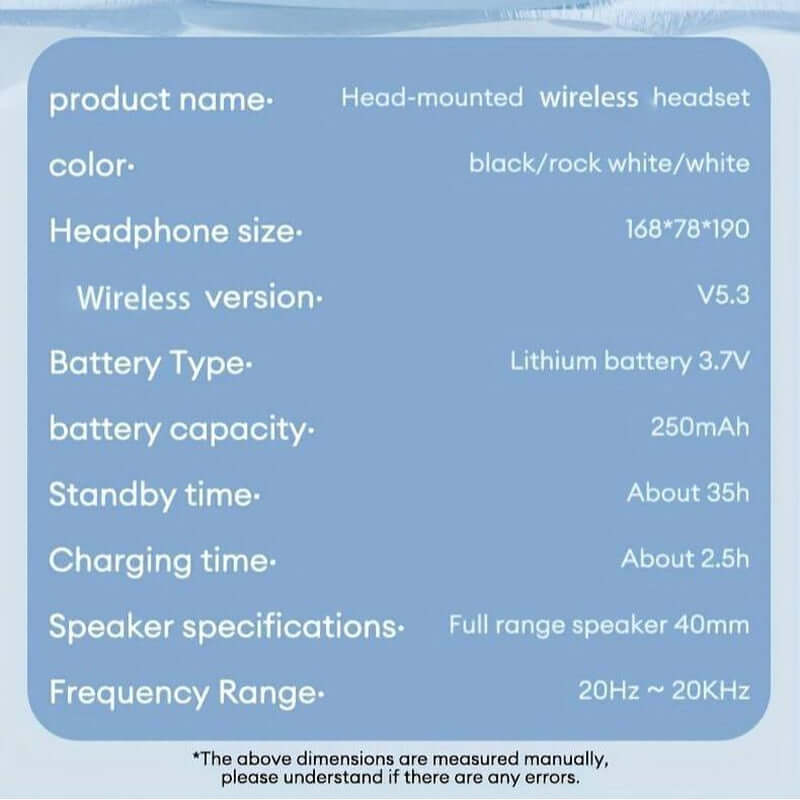 HY-H05 portable gaming headphones long battery life