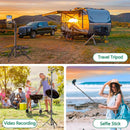 All-In-One 62" Portable Selfie Stick Tripod with Bluetooth Remote, Universal 360° Phone Holder for Iphone, Samsung, Gopro & Cameras - Perfect for Vloggers, Travel & Group Shots