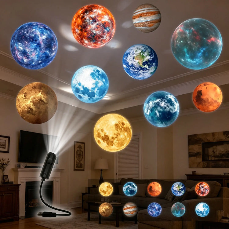 Planet Projector Lamp, Galaxy Projector-Usb Planet Night Light-10 Lighting Modes,360° Rotating,Suitable for Home Scenes, Small Footprint, Clear Projection.