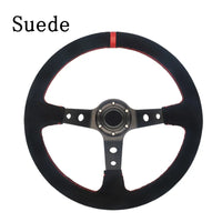 Universal 350MM Suede Steering Wheel Leather Steering Wheel Drift Racing Steering Wheel Type High Quality Suede/Pvc Style
