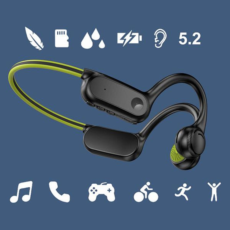 Air conduction headphones for sports featuring Bluetooth 5.2, designed for high-quality sound and safety during activities.