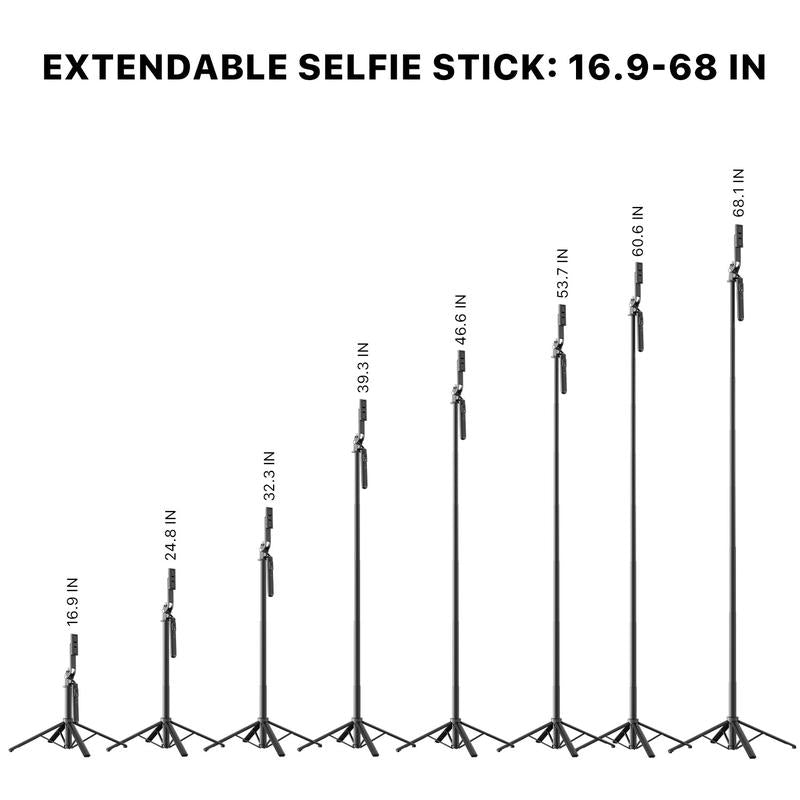 Mybat Pro Selfie Stick Spotlight Tripod Stand with Dimmable LED Light, Tripod with Balance Handle & Wireless Remote