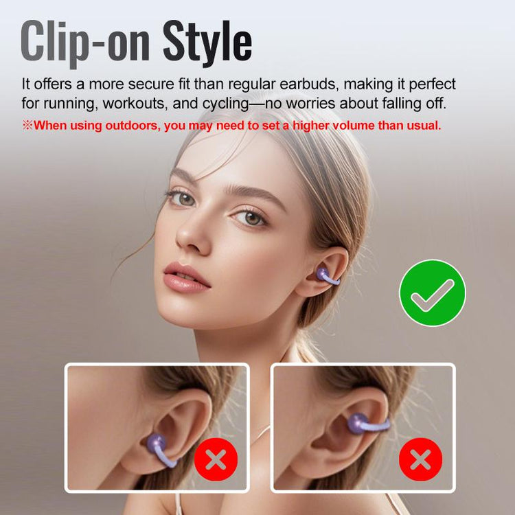 HYUNDAI M100 Clip-On Ear Headphones with Audio-Visual Touch Screen, Wireless Audio Headphones for Music & Phone Calls, Sport Waterproof & Sweatproof, with 2025 Bluetooth 6.0 for Faster, Stable Connection & Low Power Use