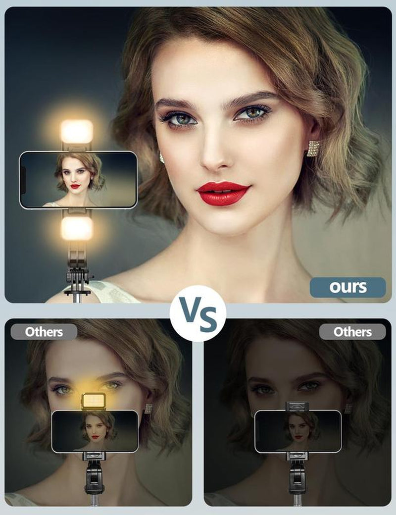 Pnitri New 4 in 1, Selfie Stick Tripod with Remote & Fill Light,45&