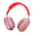 Wireless Noise-Reducing TWS Earbuds in stylish red and pink design with controls and cushioned pads.