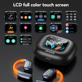 HTC NE27 Wireless Headphones Bluetooth 5.4 AI Translator Earbuds Glowing Earhook Upgraded LCD Touchscreen ENC Noise Reduction