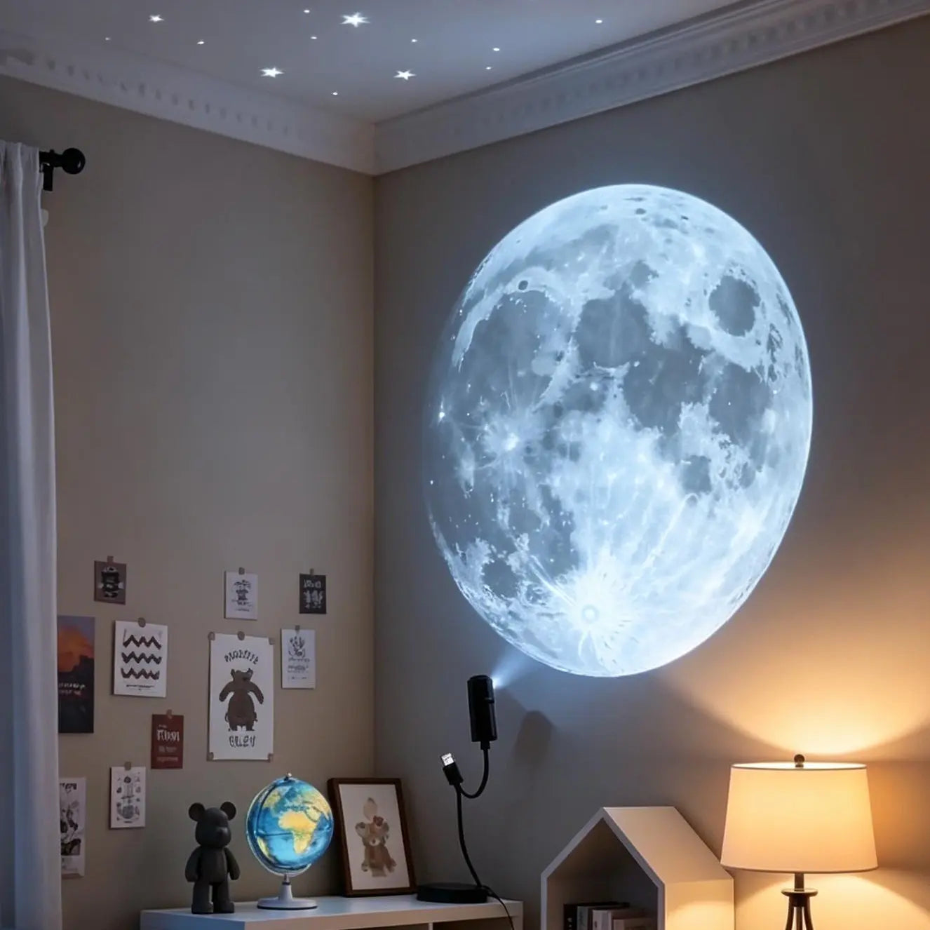 Planet Projector Lamp, Galaxy Projector-Usb Planet Night Light-10 Lighting Modes,360° Rotating,Suitable for Home Scenes, Small Footprint, Clear Projection.