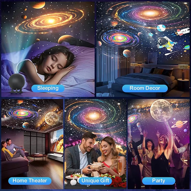 Planetarium Projector Bedroom showcases relaxing cosmic scenes for sleep, home theater, and parties with family and friends.