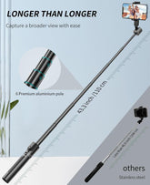 Pnitri New 4 in 1, Selfie Stick Tripod with Remote & Fill Light,45&