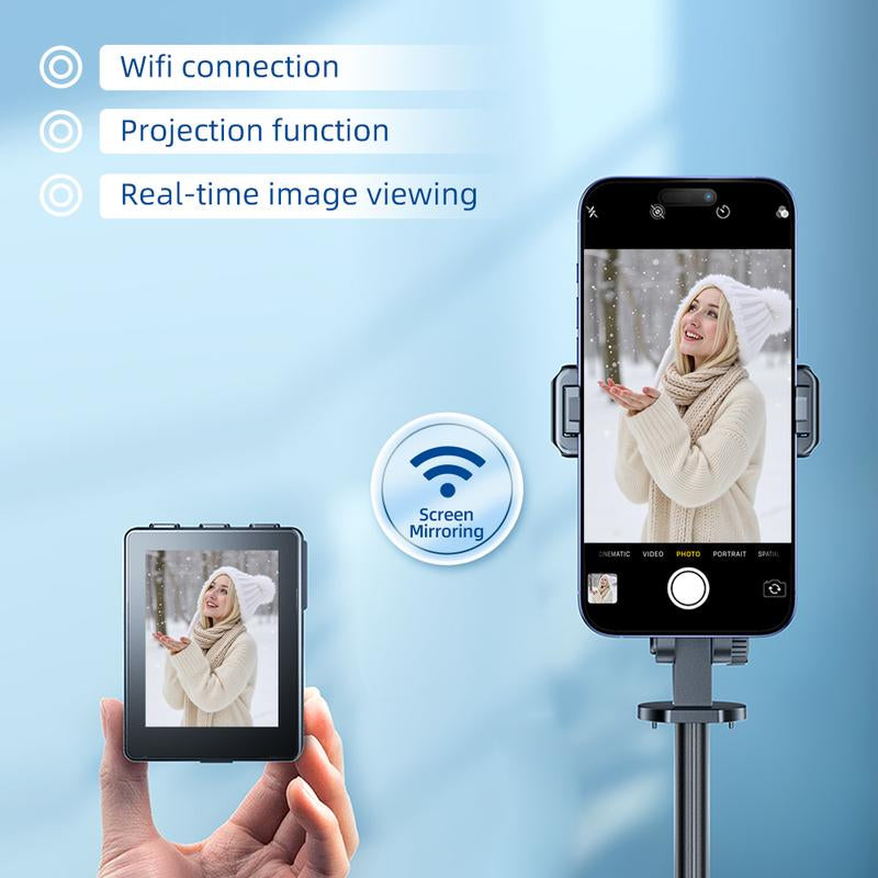 68" Selfie Stick Tripod with Selfie Screen Monitor,Wireless Remote,Light, Phone Holder,Using Phone Rear Camera for Selfie Vlog Live Stream Tiktok， Extendable Cell Phone Tripod, Compatible with Iphone Android Phone Cellphone Smartphone