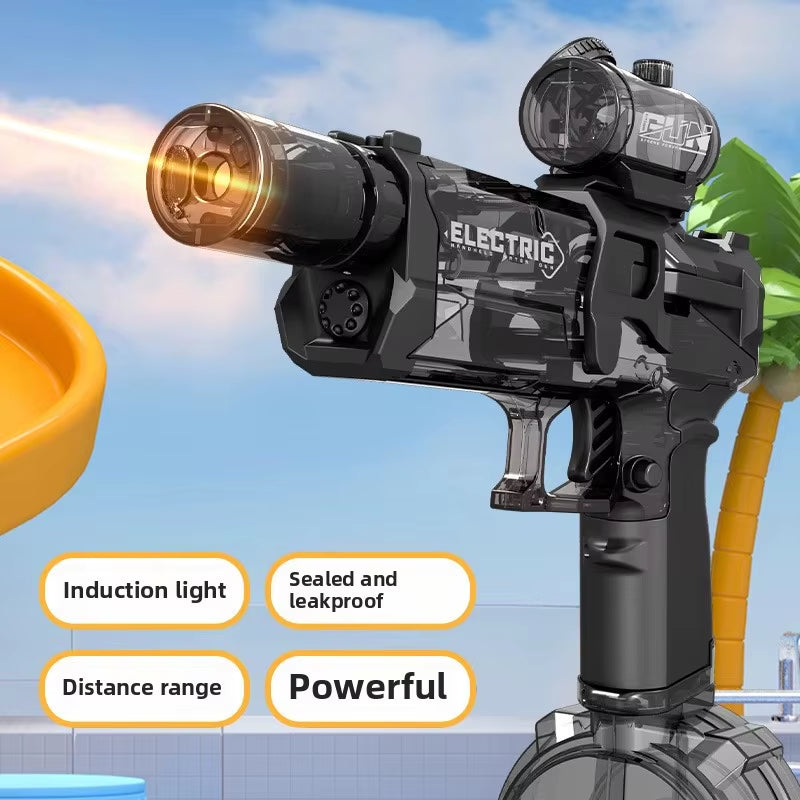 Kids' Cross-Border Electric Burst Water Gunner Self-Integrated Linkage Back Chamber with Pulse Flame Light