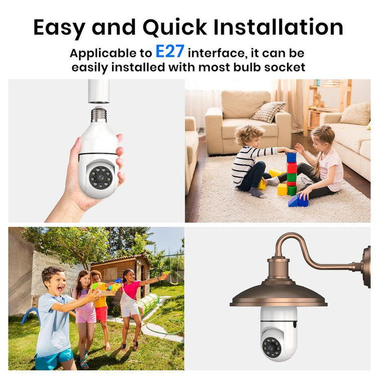 Home monitoring light bulb security camera