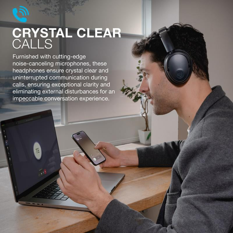 JLab JBuds Lux ANC headphones folded for travel
