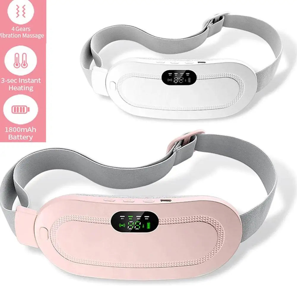 Electric Period Cramp Massager – Vibrating Heating Belt for Menstrual Relief