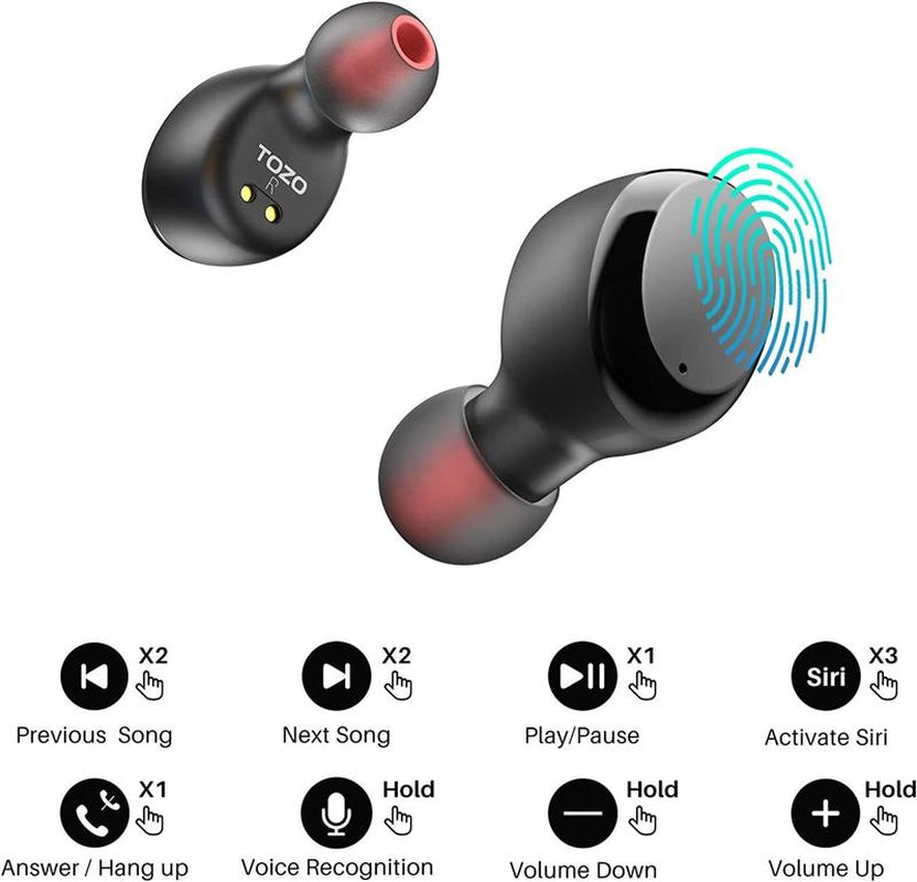 TOZO T6 Ergonomic with APP Edition(2024) True Wireless Earbuds IPX8 Waterproof Audio Headphone Electronic Headset Mini Earbuds Mini Headphones Fathersdaygift