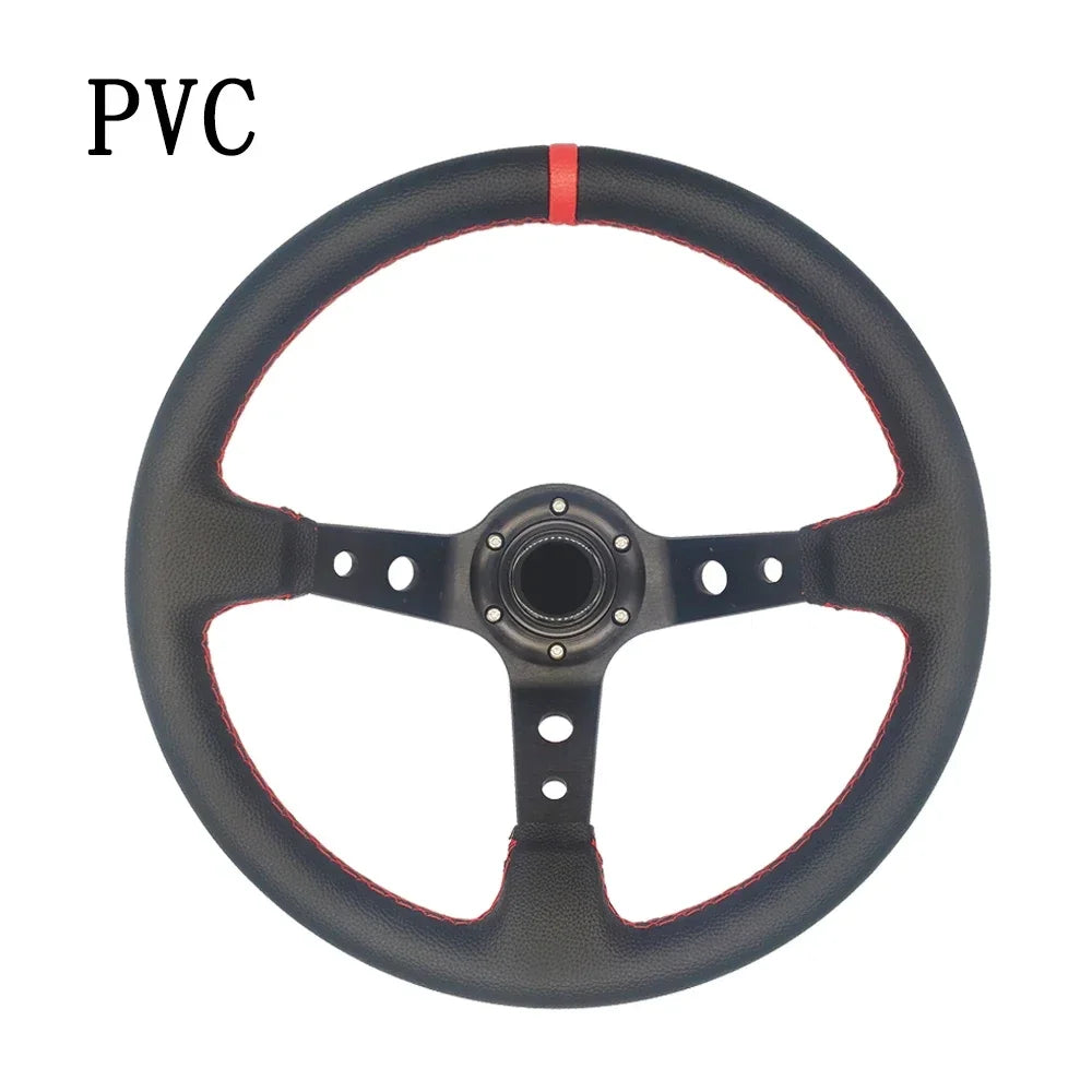 Universal 350MM Suede Steering Wheel Leather Steering Wheel Drift Racing Steering Wheel Type High Quality Suede/Pvc Style
