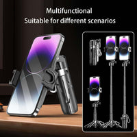 Mini Pocket Selfie Stick Tripod, Extendable Grip Phone Tripod with Detachable Remote, Portable Tripod for Video Recording/Vlogging/Selfie in Black